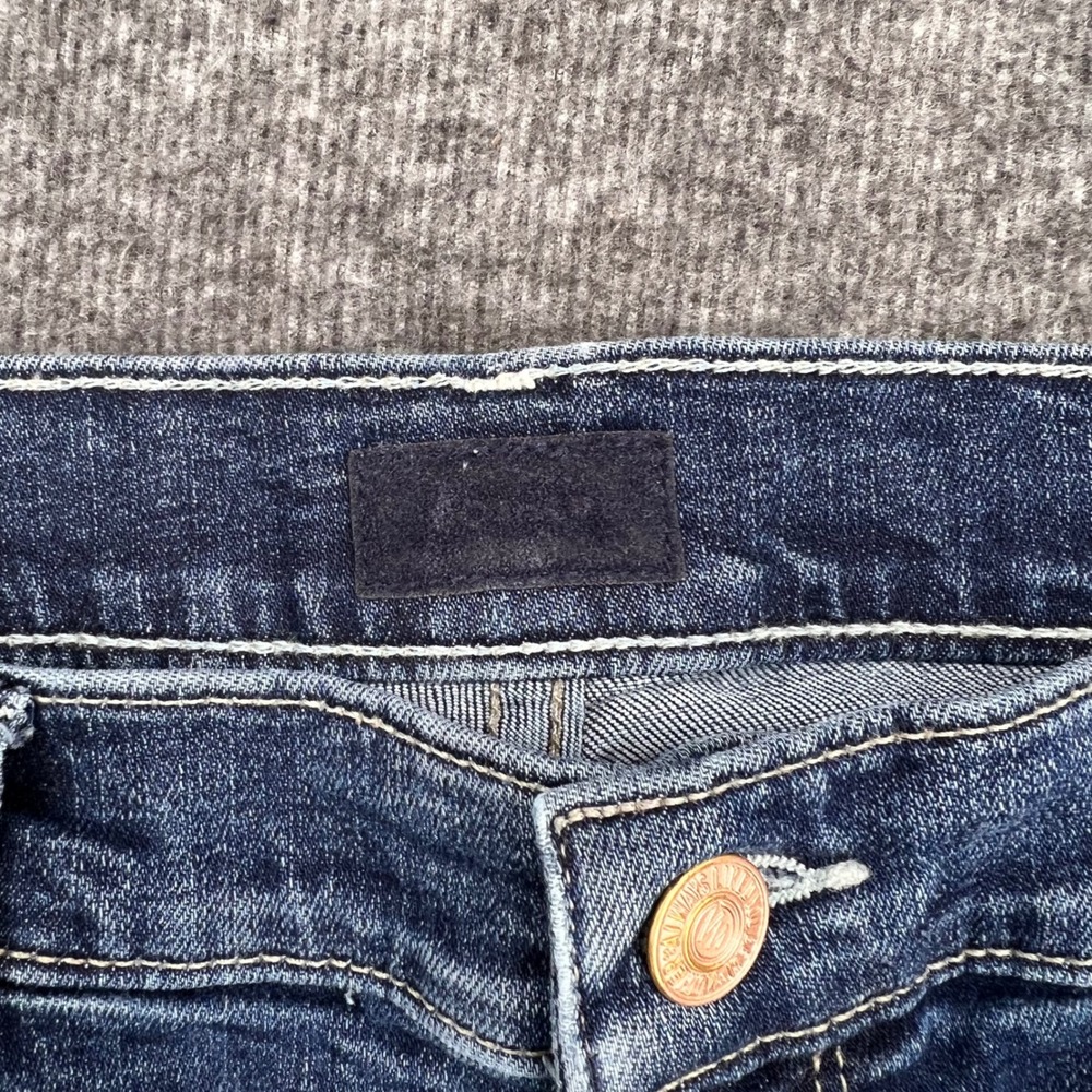 Mother The Mid Rise Dazzler Ankle Jeans On The Edge Blue Straight Leg Size 29 - Picture 5 of 16